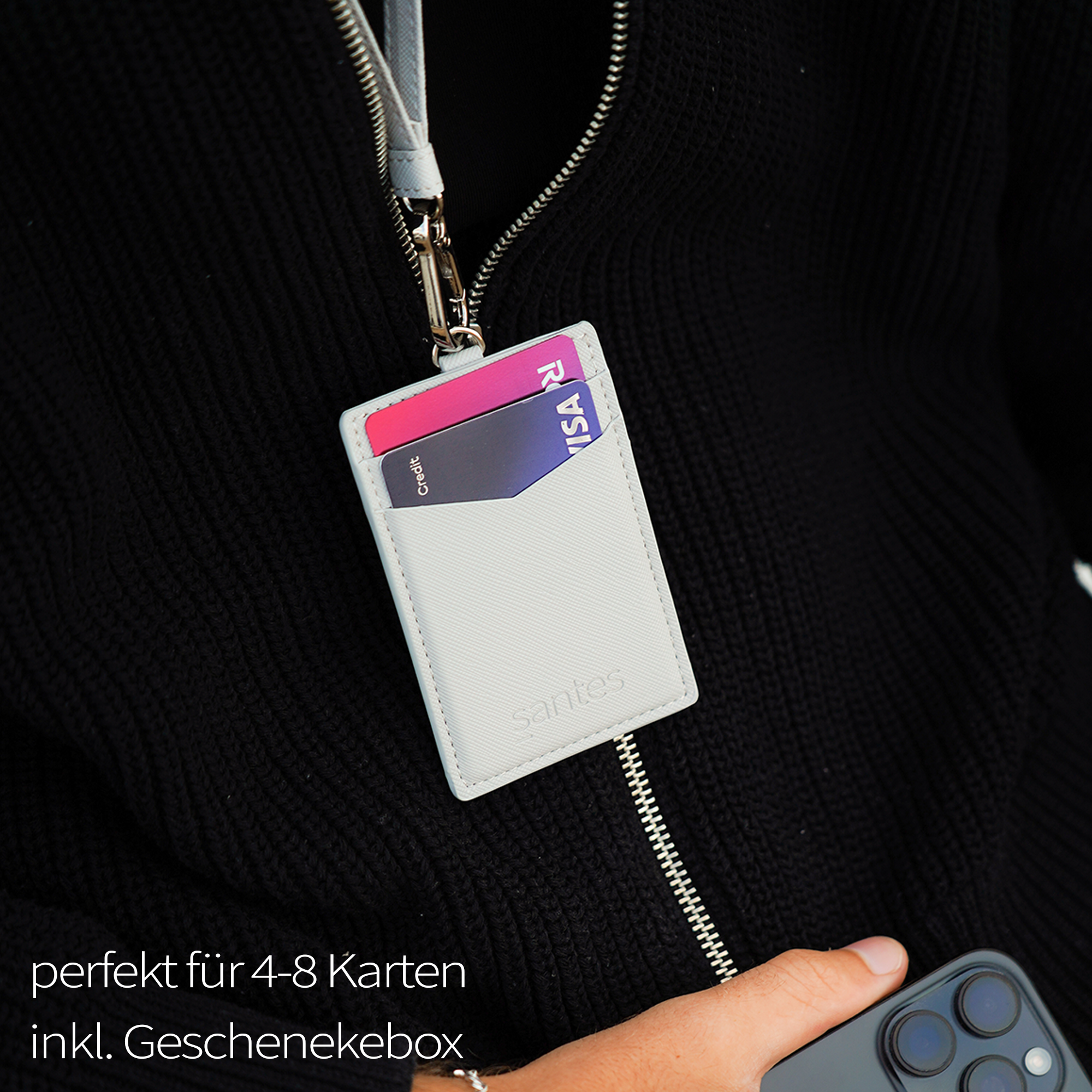 Saffiano CARDHOLDER Grey