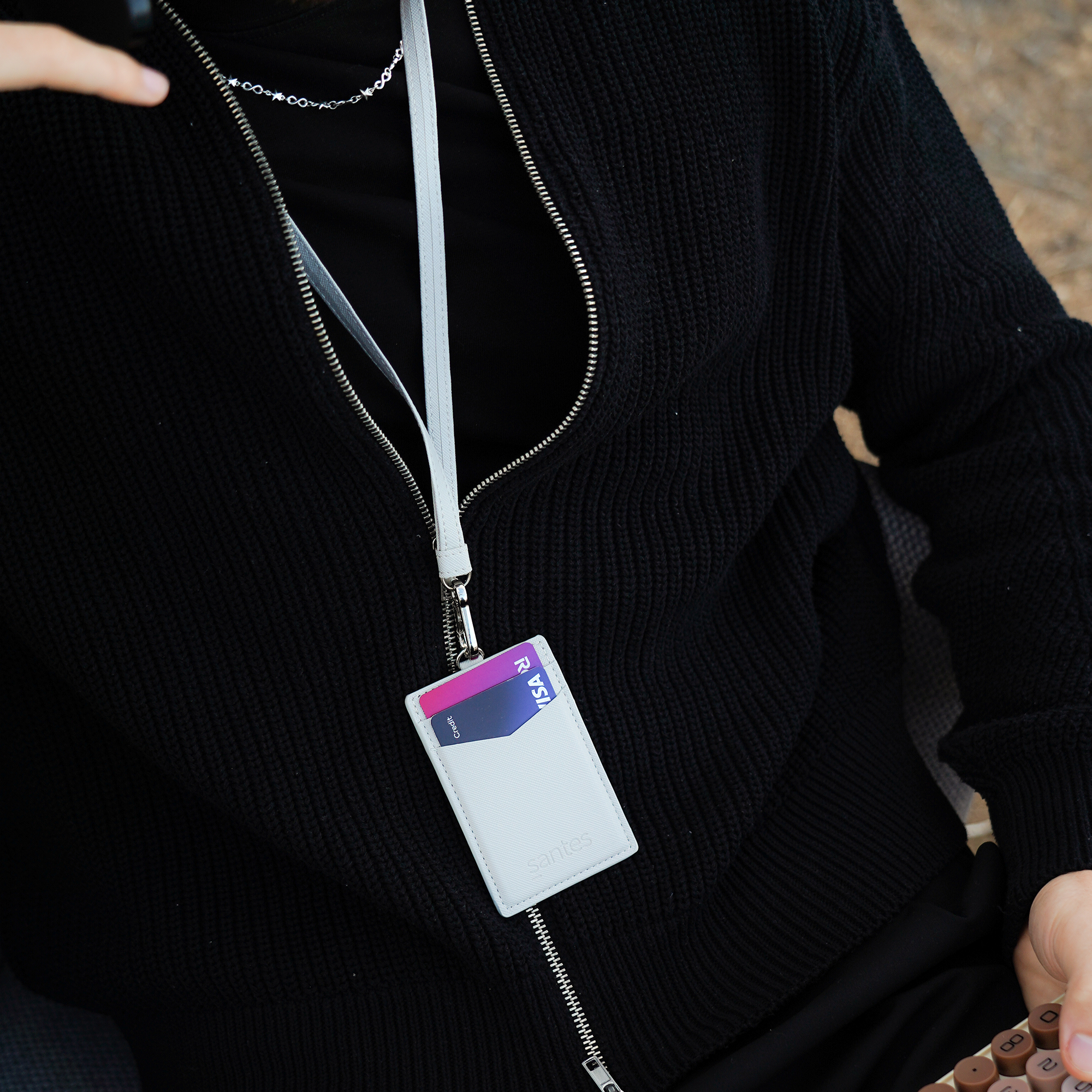 Saffiano CARDHOLDER Grey