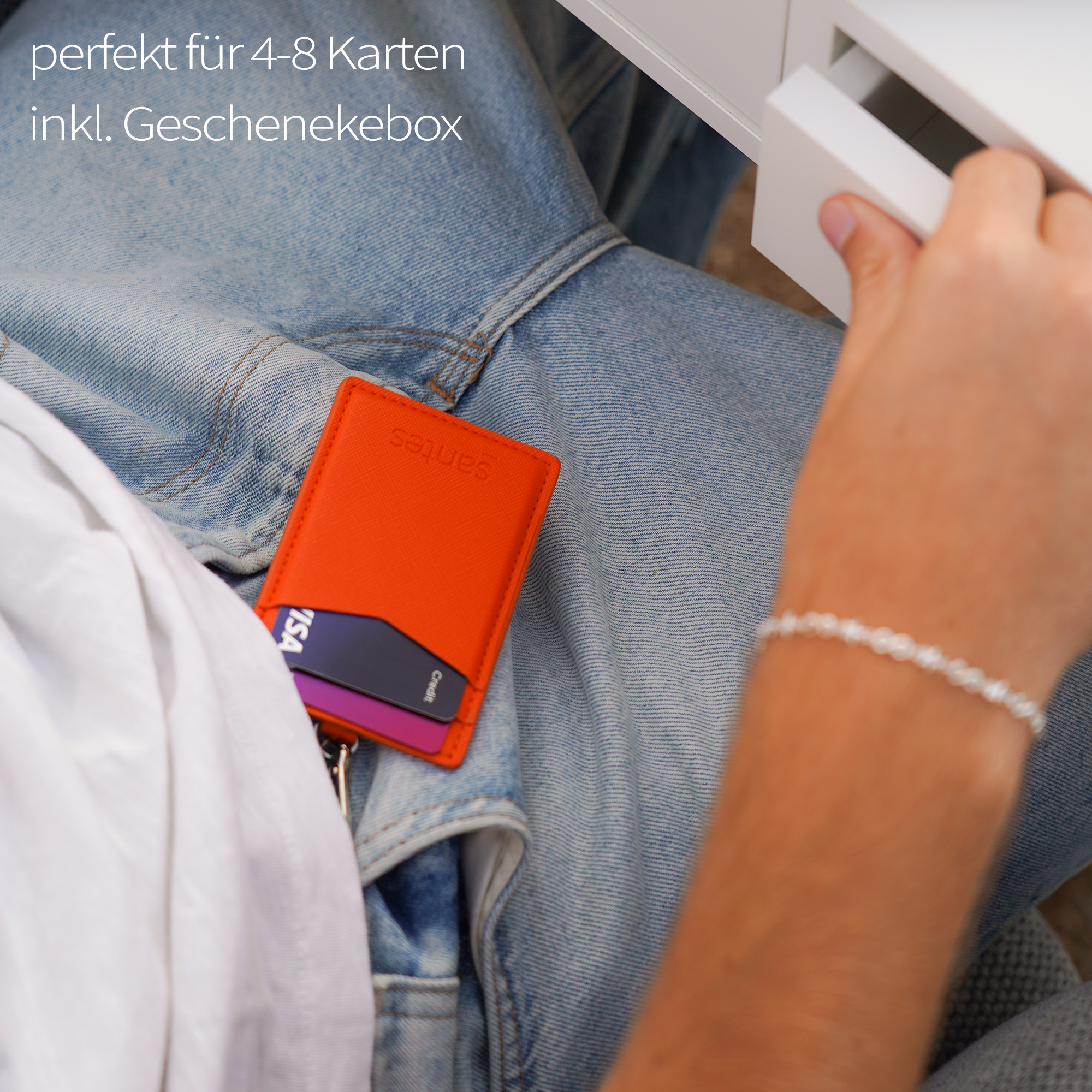 Saffiano CARDHOLDER Orange