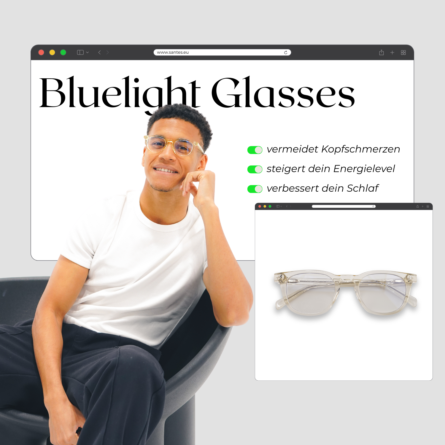 BLAULICHTFILTER BRILLE CARLO