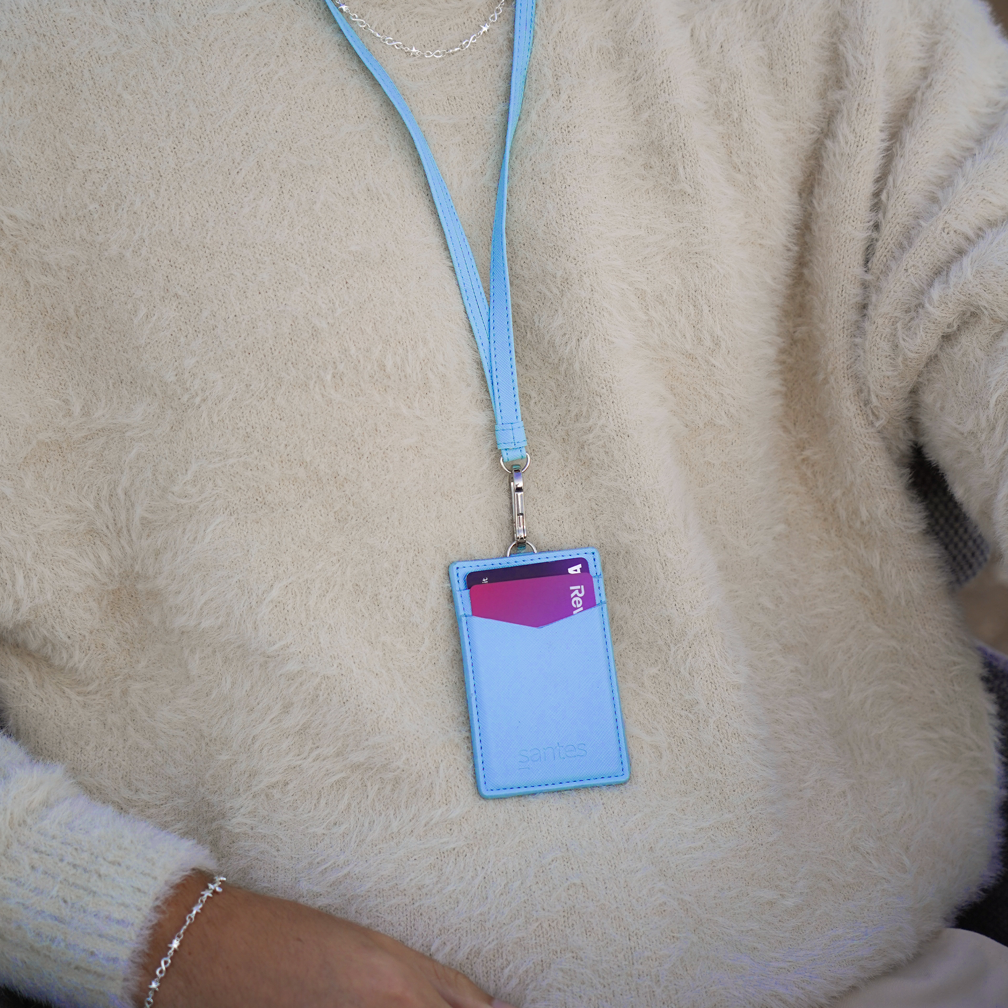 Saffiano CARDHOLDER Oceanblue