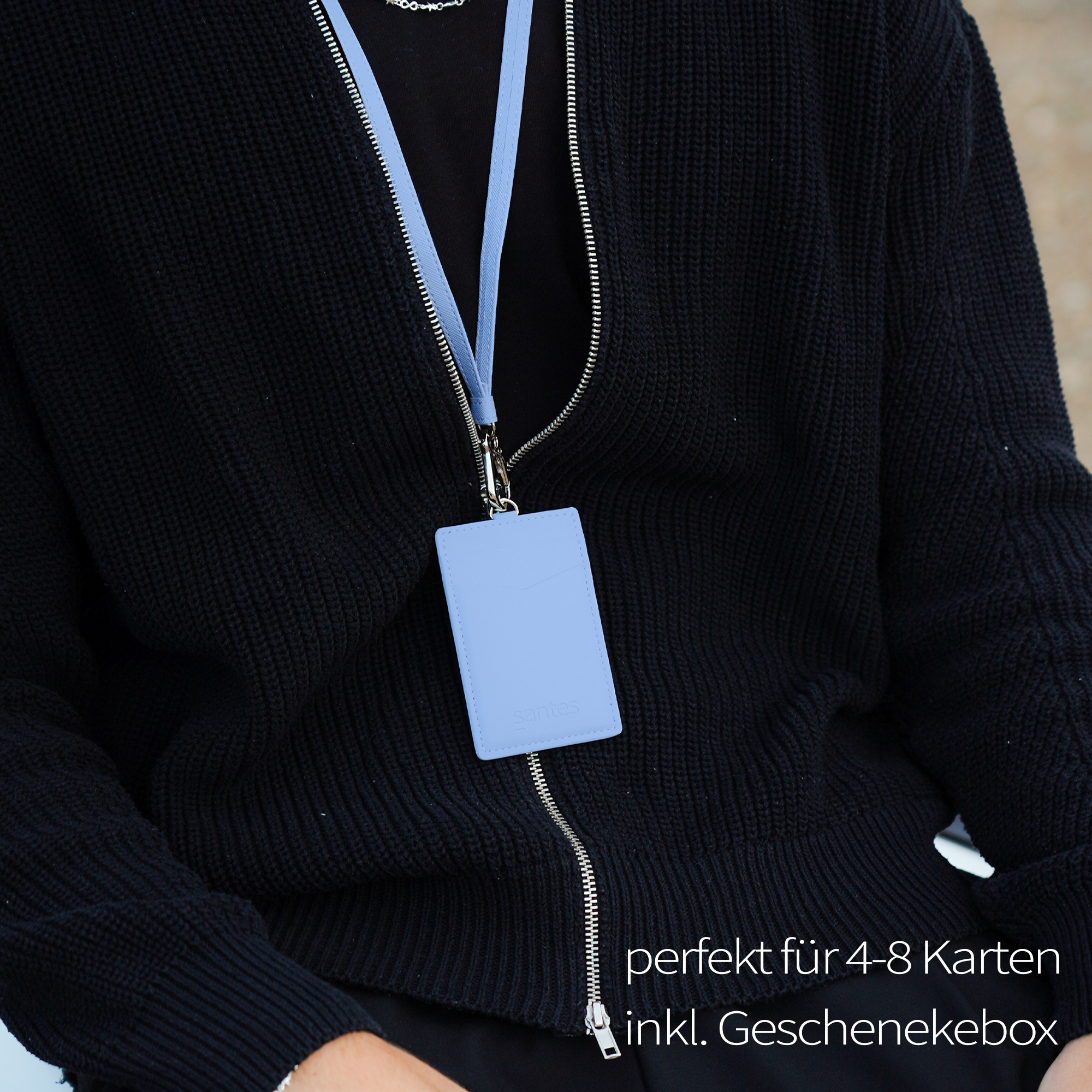 Saffiano CARDHOLDER Oceanblue